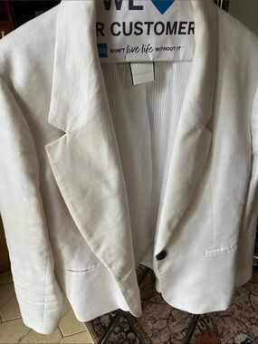 J. Crew Cream Linen-Blend Single-Button Blazer